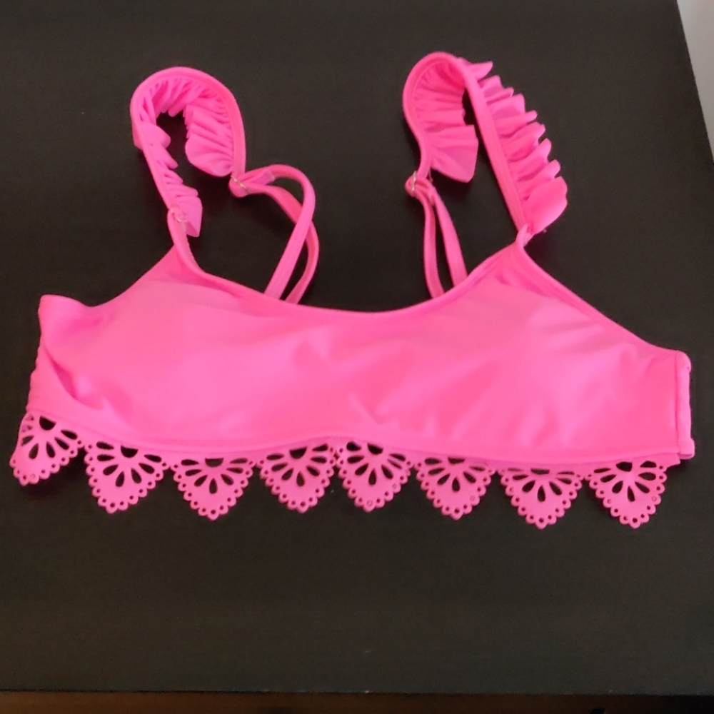 Bright Pink Ruffle Bikini, M - Picture 2 of 11
